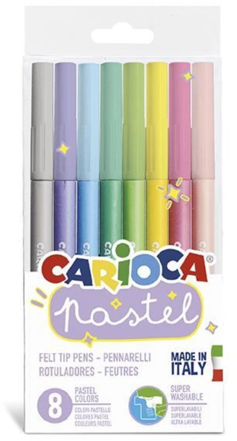 252028 Carioca Μαρκαδόροι Pastel 8 Χρωμάτων (σετ 6 Τεμαχιων)