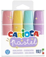 252050 Carioca Μαρκαδόροι Υπογράμμισησ Σε Παστέλ Χρώματα 4 Τμχ (σετ 3 Τεμαχιων)