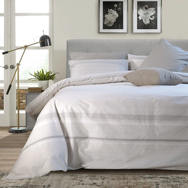 Lino Κουβερλι Ripes Taupe 160χ240 Taupe Ημίδιπλο
