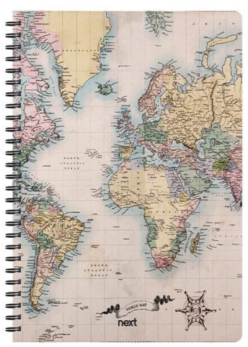 252802 Next Trends World Map Ii Τετράδιο Σπιράλ 21x29εκ. 2θεμ., 70φ. (σετ 3 Τεμαχιων)