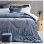 Κουβερτοπαπλωμα King Size Grid Blue 240x260 Palamaiki - King 240x260