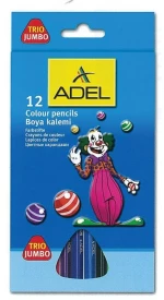 254240 Adel Ξυλομπογιέσ Jumbo Τρίγωνεσ 12 Χρώματα (σετ 6 Τεμαχιων)