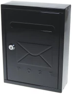259955 Γραμματοκιβώτιο Υ26x20x7,5εκ., Μεταλλικό, Μαύρο Με Κλειδί