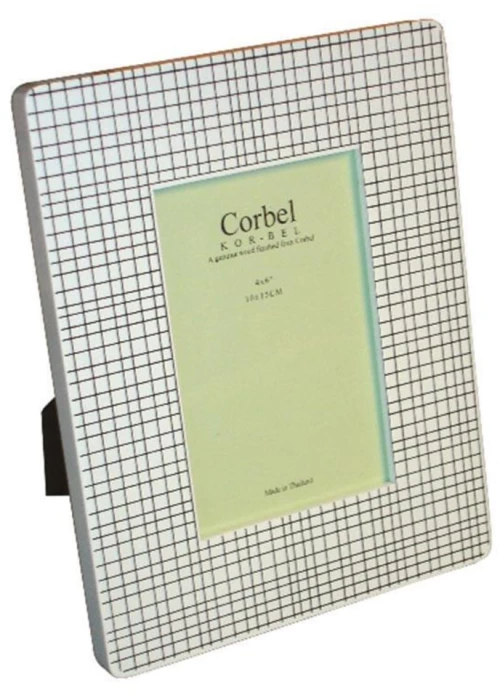 252357 Κορνίζα Ξύλινη Άσπρο-μαύρο Για Φωτό 10x15εκ.