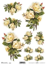 256073 Ριζόχαρτο `white Roses` 21x29εκ. (itd-r225) (σετ 3 Τεμαχιων)