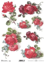 256092 Ριζόχαρτο `red Roses` 21x29εκ. (itd-r646) (σετ 3 Τεμαχιων)