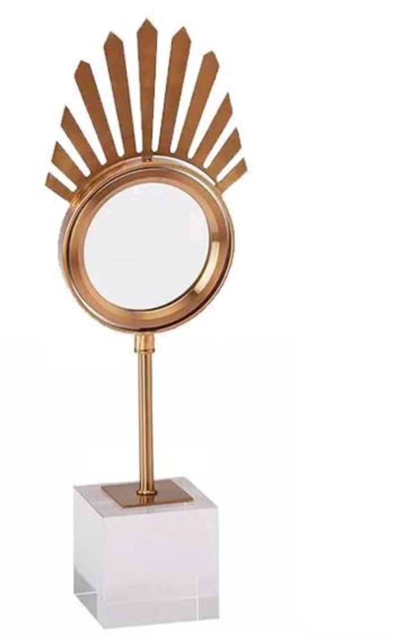 259464 Επιτραπέζιο Διακοσμητικό `crown` Χρυσό, Μεταλλικό, 23x10x33εκ.