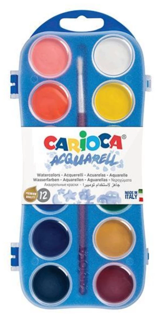 252047 Carioca Νερομπογιέσ 12χρωμάτων Των 12ml Με Πινέλο (σετ 12 Τεμαχιων)