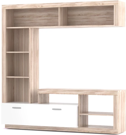 Σύνθεση Τηλεόρασης Floks 169.5x40.5x170.5εκ Sonoma/λευκό