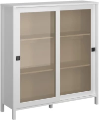 Βιτρίνα Marocco Δίφυλλη Λευκό 120x37x130.5cm