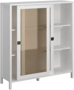 Βιτρίνα Marocco Δίφυλλη Λευκό 120x37x130.5cm