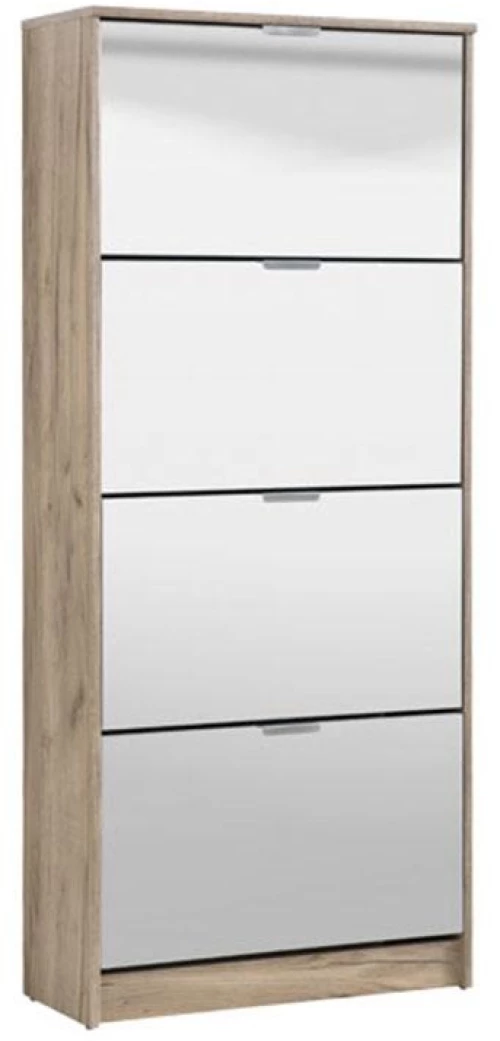 145919 Παπουτσοθηκη Hugo 24 Grey Oak Με Καθρεφτη 67*28*155 Mof