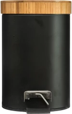 Κάδος Απορριμμάτων 3l Dustbin Pakoworld Μέταλλο-pp Μαύρο-oak