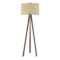 Φωτιστικό Δαπέδου Rosling Megapap Mdf/ύφασμα/pvc Χρώμα Καρυδί/μπεζ 38x21x140εκ.