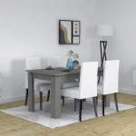 Τραπέζι Denzel Megapap Μελαμίνης Χρώμα Ανθρακί 140x80x76εκ.
