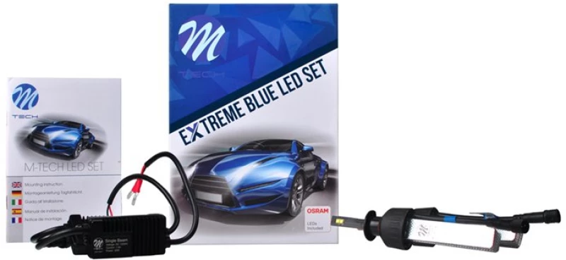 H1 9/36v 6.500k 5000lm Osram Extreme Blue Led Kit Set (με Ψυκτρα Λεπιδεσ-φτερου) 2τεμ. M-tech