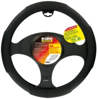 Καλυμμα Τιμονιου Kuro Premium M 37/39 Cm Μαυρο Απο Αοσμο, Μη Τοξικο, Οικολογικο Και Ανακυκλωσιμο Διατρητο Tpe Θερμοπλαστικο Ελασ