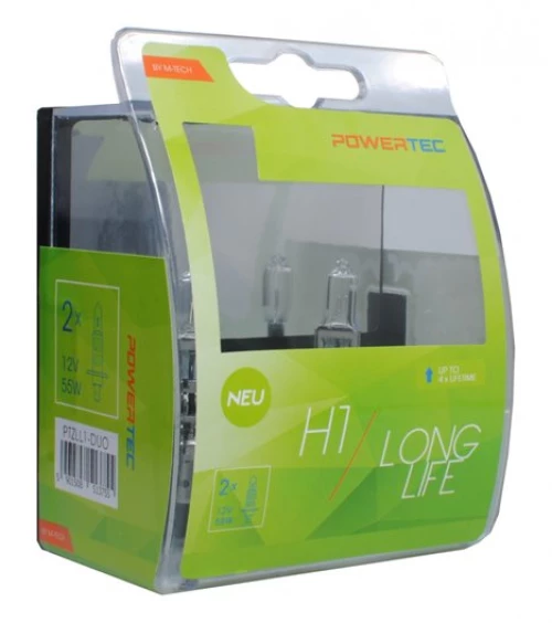 H1 12v 55w P14,5s Powertec Long Life Αλογονου 2τεμ.