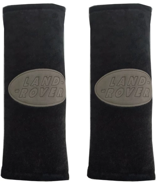 Land Rover Μαξιλαρακια Για Ζωνη Ασφαλειασ 21 X 7,5 Cm Σε Μαυρο Χρωμα Με Γκρι Logo - 2 Τεμ.