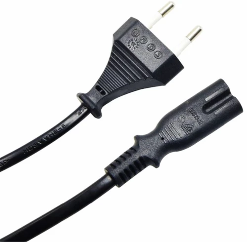 Powertech Καλώδιο Τροφοδοσίας Cab-p021 2pin, Copper, 1.5m, Μαύρο, 5τμχ