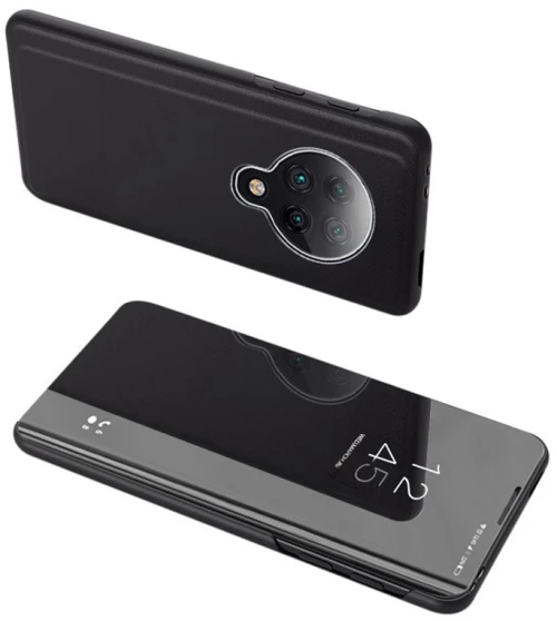 Powertech Θήκη Clear View Mob-1513, Xiaomi Poco F2 Pro, Μαύρη