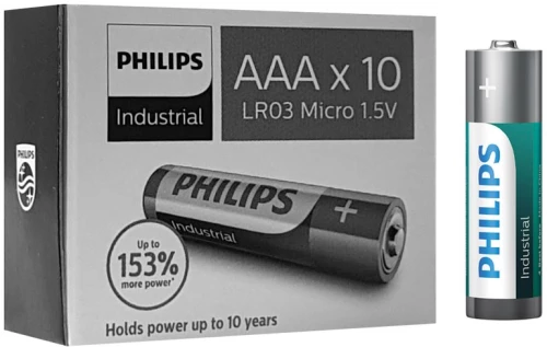 Philips Industrial Αλκαλικές Μπαταρίες Lr03i10c/10, Aaa Lr03 1.5v, 10τμχ