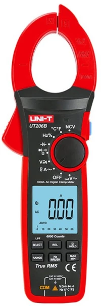Uni-t Πολύμετρο & Αμπεροτσιμπίδα Ut206b, 1000a Ac, Ncv, True Rms