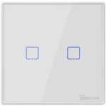 Sonoff Smart Διακόπτης T2eu2c-rf 433mhz, Αφής, Διπλός, Λευκός