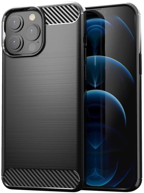 Powertech Θήκη Carbon Mob-1656 Για Iphone 13 Pro Max, Μαύρη