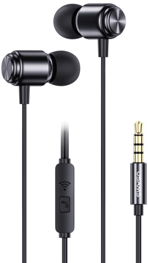 Usams Earphones Με Μικρόφωνο Sj548, 3.5mm, 1.2m, Μαύρα