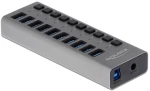 Delock Usb Hub Με Διακόπτες 63670, 10x Usb, 5gbps, Led, Γκρι