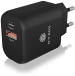 Icy Box Ib-ps102-pd 2-port Usb Fast Charger For Mobile Devices Up To 20 W
