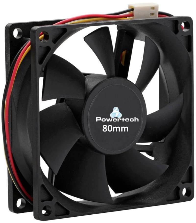 POWERTECH ανεμιστήρας PT-155, 80 x 80 x 25mm, 12V, 3pin & 4 βίδες