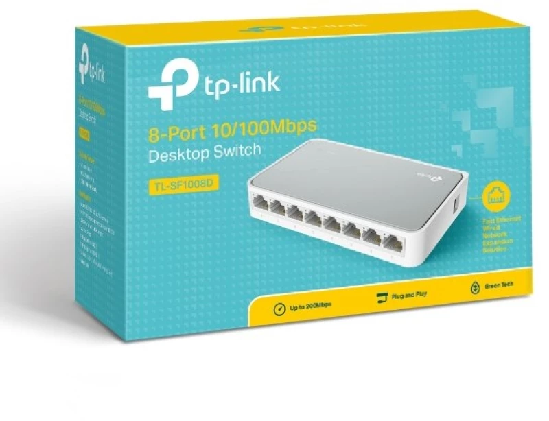 TP-LINK Desktop Switch TL-SF1008D, 8-port 10/100Mbps, Ver. 8.2
