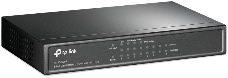 TP-LINK 8-Port Gigabit Desktop Switch TL-SG1008P, 4-Port PoE, Ver. 4.0