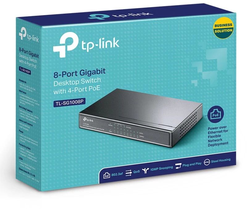 TP-LINK 8-Port Gigabit Desktop Switch TL-SG1008P, 4-Port PoE, Ver. 4.0