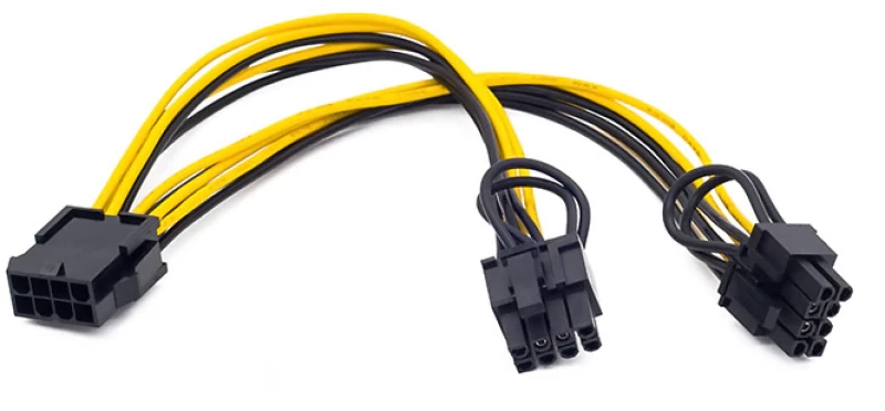 POWERTECH καλώδιο EPS 12V 8pin (F) σε 2x PCIe 8pin (6+2) CAB-W035, 20cm