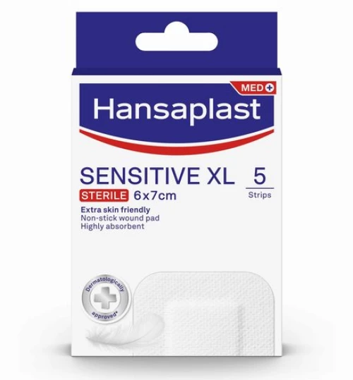Hansaplast | Sensitive XL | Επιθέματα για Ευαίσθητη Επιδερμίδα 6 x 7cm | 5τμχ