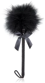 FETISH ADDICT FEATHER TICKLER WITH BOW BLACK 25cm - ΦΤΕΡΟ ΜΕ ΦΙΟΓΚΟ ΜΑΥΡΟ