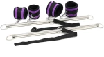 RIMBA BONDAGE PLAY DOUBLE SPREADER BAR WITH CUFFS ADJUSTABLE PURPLE