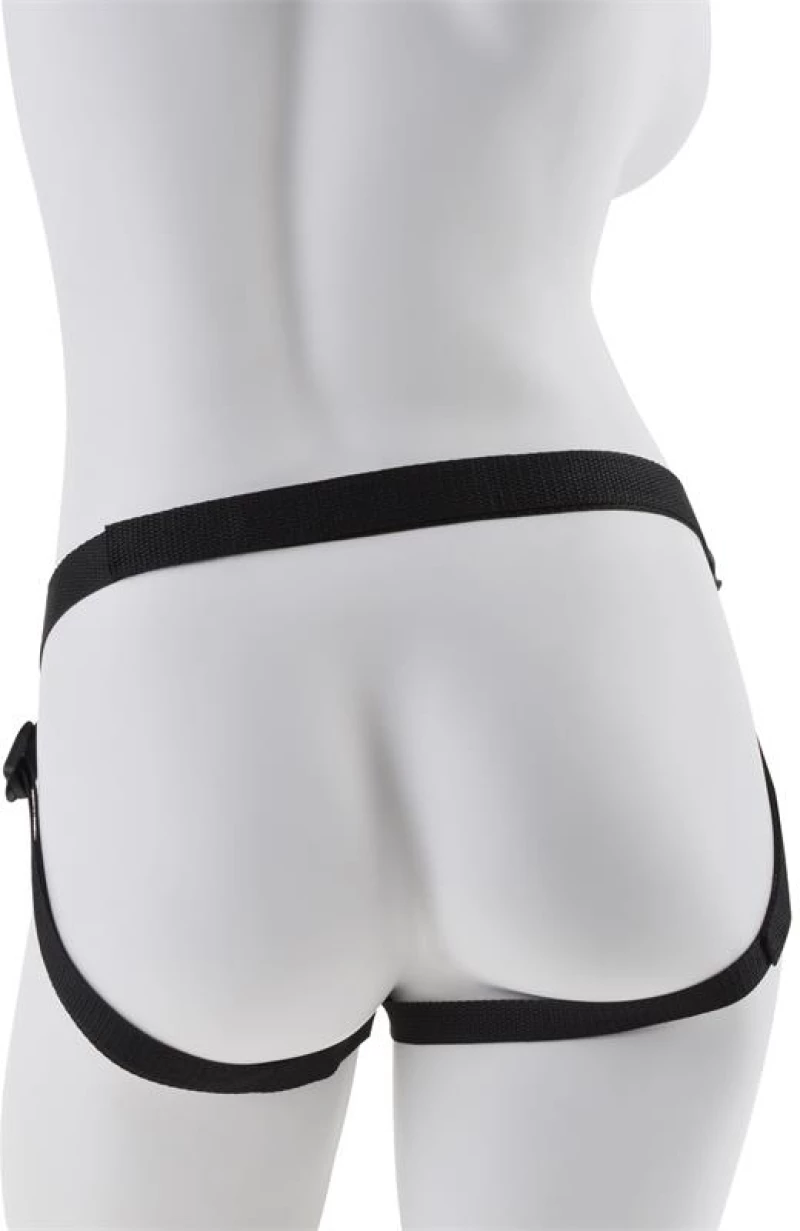 FETISH FANTASY GOLD DESIGNER STRAP-ON BLACK 18cm - ΣΤΡΑΠΟΝ ΜΑΥΡΟ 18εκ