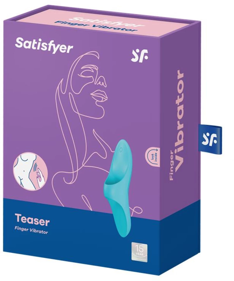 SATISFYER TEASER FINGER VIBRATOR LIGHT BLUE