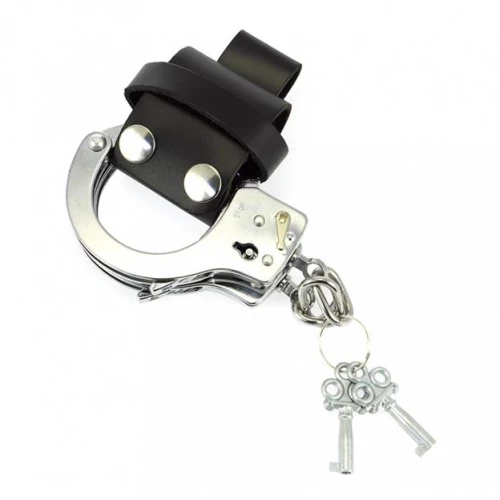 RIMBA BONDAGE PLAY CUFF CASE LEATHER ADJUSTABLE BLACK