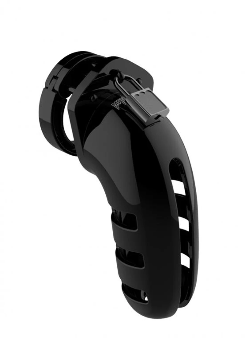 MANCAGE SHOTS MODEL 06 CHASTITY CAGE BLACK 14cm - ΚΛΟΥΒΙ ΠΕΟΥΣ ΜΑΥΡΟ 14εκ