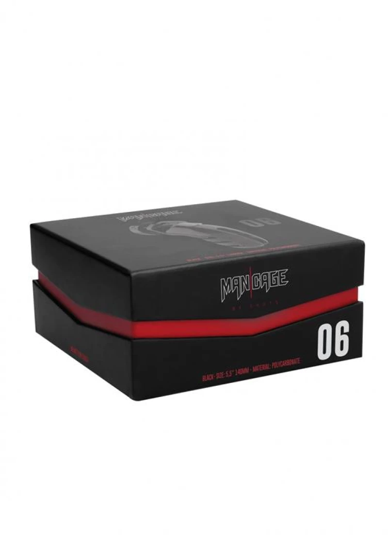 MANCAGE SHOTS MODEL 06 CHASTITY CAGE BLACK 14cm - ΚΛΟΥΒΙ ΠΕΟΥΣ ΜΑΥΡΟ 14εκ