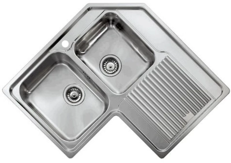 Sanitec Inox Zenith Scratch 11298 Left (83x83) - Γωνιακος Ανοξείδωτος Νεροχύτης