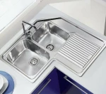 Sanitec Inox Zenith Scratch 11298 Left (83x83) - Γωνιακος Ανοξείδωτος Νεροχύτης