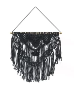 Boho Διακοσμητικό Τοίχου Βαμβακερό Macrame Rohan σε 2 Αποχρώσεις 50x50cm Μαύρο