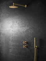 Teorema Programe One 321002 Soft Brass - Κεφαλή Ντους με Βραχίονα Τοιχου