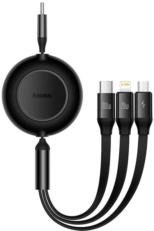 Baseus Bright Mirror 4 USB-C 3-in-1 cable for micro USB  USB-C  Lightning 100W  3.5A 1.1m Black CAMJ010201